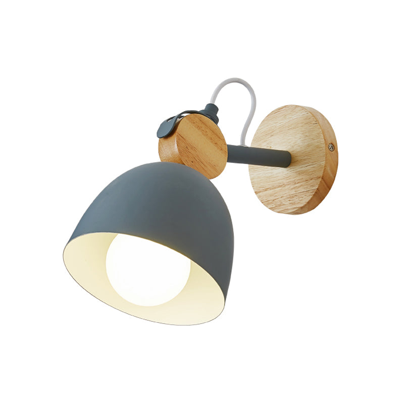 Metal Dome Wall Sconce Living Room Angle Adjustable 1 Light Nordic Style Wall Light Clearhalo 'Wall Lamps & Sconces' 'Wall Lights' Lighting' 182789