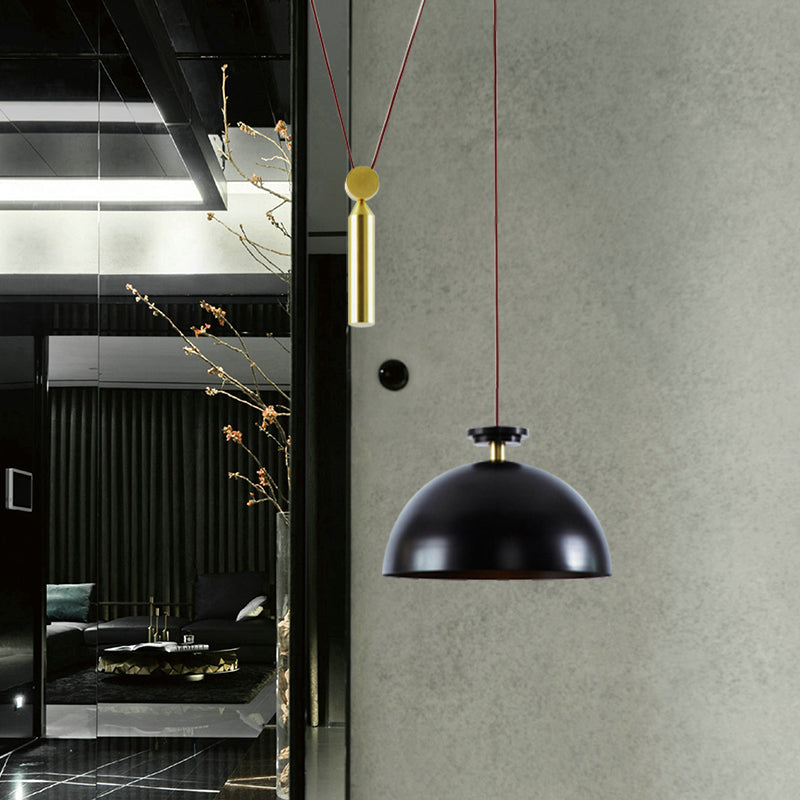 Height Adjustable Pendant Lamp with Pulley One Light Modern Hanging Light for Kitchen Hallway Gold D Clearhalo 'Ceiling Lights' 'Modern Pendants' 'Modern' 'Pendant Lights' 'Pendants' Lighting' 184505