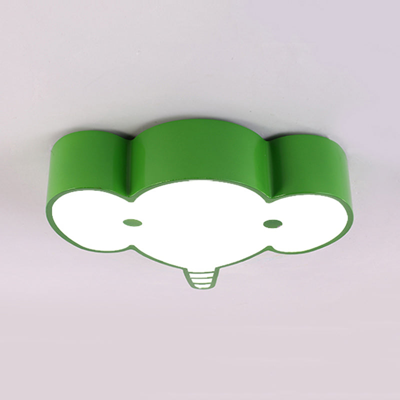 Metal Elephant Ceiling Mount Light Kindergarten Nursing Room Lovely Ceiling Lamp Green Clearhalo 'Ceiling Lights' 'Close To Ceiling Lights' 'Close to ceiling' 'Flush mount' Lighting' 185398