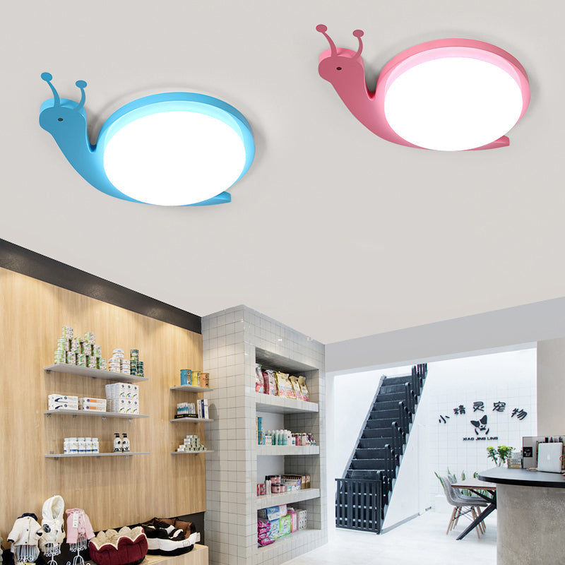 Baby Bedroom Snail Shape Flush Ceiling Light Metal & Acrylic Cartoon Ceiling Light Clearhalo 'Ceiling Lights' 'Close To Ceiling Lights' 'Close to ceiling' 'Flush mount' Lighting' 185476