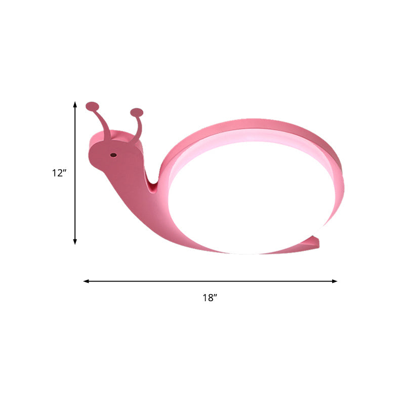 Baby Bedroom Snail Shape Flush Ceiling Light Metal & Acrylic Cartoon Ceiling Light Clearhalo 'Ceiling Lights' 'Close To Ceiling Lights' 'Close to ceiling' 'Flush mount' Lighting' 185479