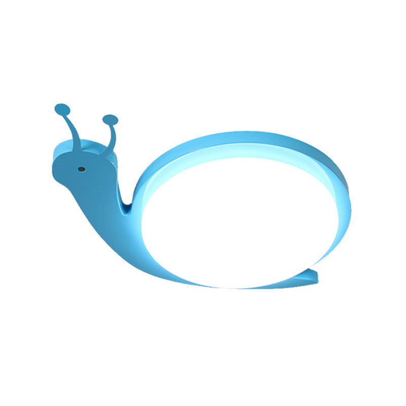 Baby Bedroom Snail Shape Flush Ceiling Light Metal & Acrylic Cartoon Ceiling Light Blue Clearhalo 'Ceiling Lights' 'Close To Ceiling Lights' 'Close to ceiling' 'Flush mount' Lighting' 185480