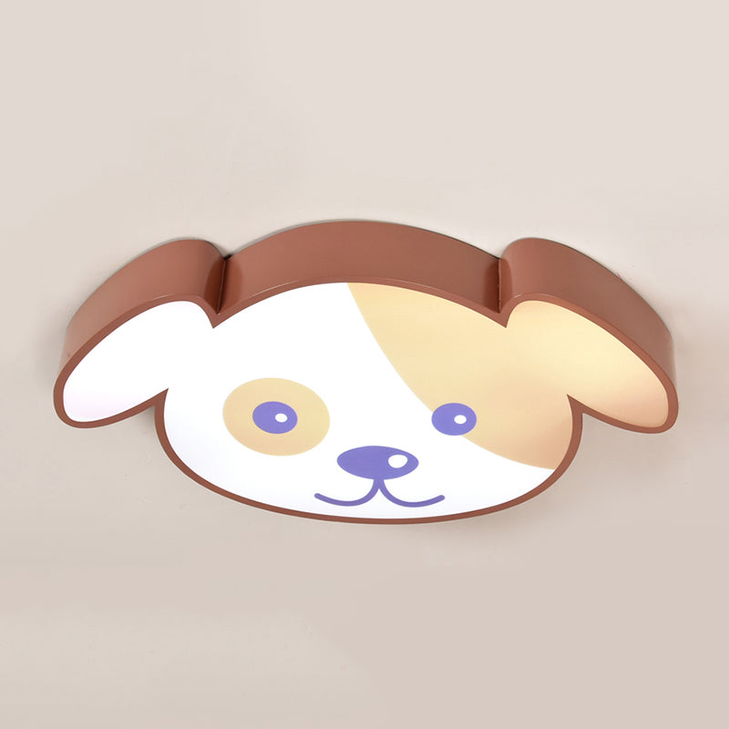 Acrylic Doggy Flush Ceiling Light Animal Style Ceiling Fixture in Brown for Kids Bedroom Clearhalo 'Ceiling Lights' 'Close To Ceiling Lights' 'Close to ceiling' 'Flush mount' Lighting' 185797