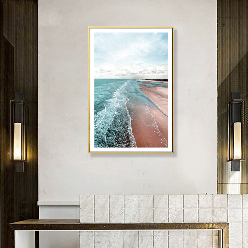 Beach Canvas Tropical Tranquil Seascape Wall Art Print in Green, Multiple Sizes Available Green Clearhalo 'Art Gallery' 'Canvas Art' 'Coastal Art Gallery' 'Tropical' Arts' 1858343