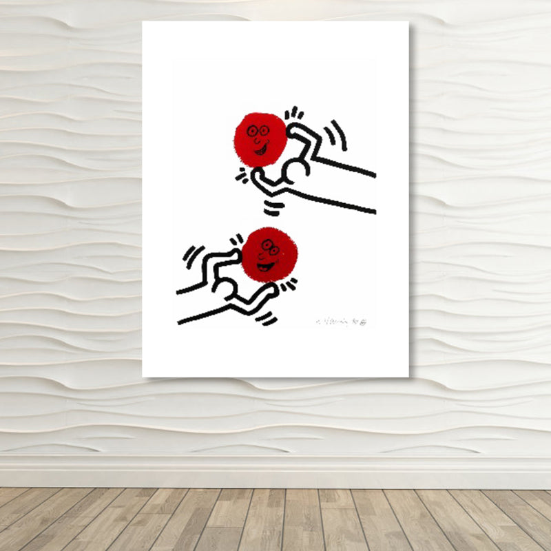 Abstract Figure Wall Decor Pop Art Textured Canvas Print in Soft Color for Parlour - Clearhalo - 'Arts' - 'Canvas Art' - 1858650