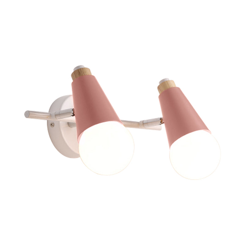 Metal Sweet Cone Wall Light Dining Room Stair 2 Heads Nordic Stylish Sconce Light Clearhalo 'Wall Lamps & Sconces' 'Wall Lights' Lighting' 185878