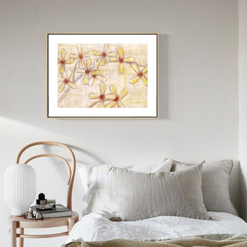 Flower Canvas in Brown for Bedroom