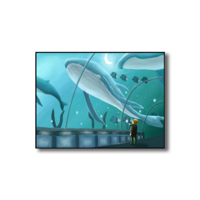 Sea Animal and Ocean Painting Light Color Kids Style Wrapped Canvas for Family Room Clearhalo 'Art Gallery' 'Canvas Art' 'Kids' Arts' 1860180