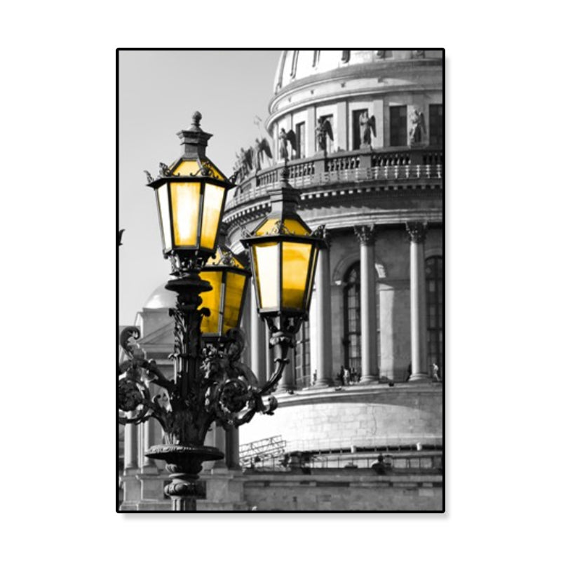 Cathedral Scene Wrapped Canvas Modern Famous Architecture Wall Decor in Pastel Color Clearhalo 'Art Gallery' 'Canvas Art' 'Contemporary Art Gallery' 'Modern' Arts' 1860614