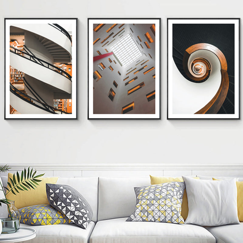 Architecture Interior View Canvas Art Soft Color Contemporary Wall Decor for Home Clearhalo 'Art Gallery' 'Canvas Art' 'Contemporary Art Gallery' 'Modern' Arts' 1860728