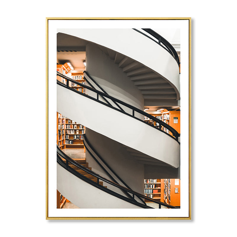 Architecture Interior View Canvas Art Soft Color Contemporary Wall Decor for Home Clearhalo 'Art Gallery' 'Canvas Art' 'Contemporary Art Gallery' 'Modern' Arts' 1860731