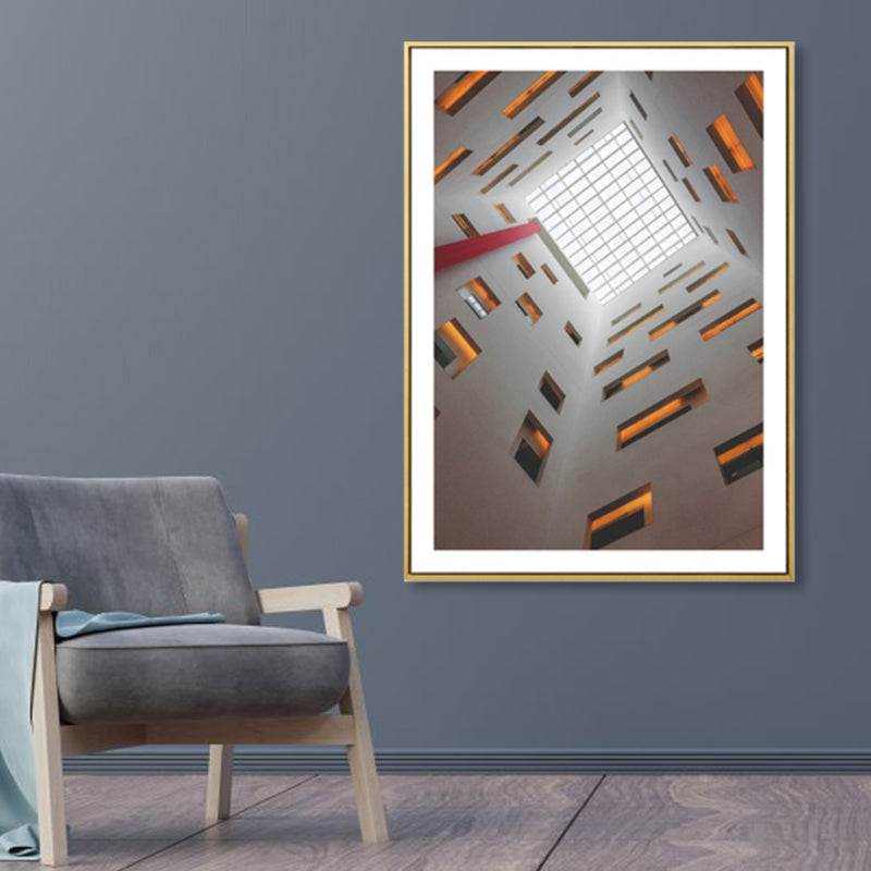 Architecture Interior View Canvas Art Soft Color Contemporary Wall Decor for Home Clearhalo 'Art Gallery' 'Canvas Art' 'Contemporary Art Gallery' 'Modern' Arts' 1860737
