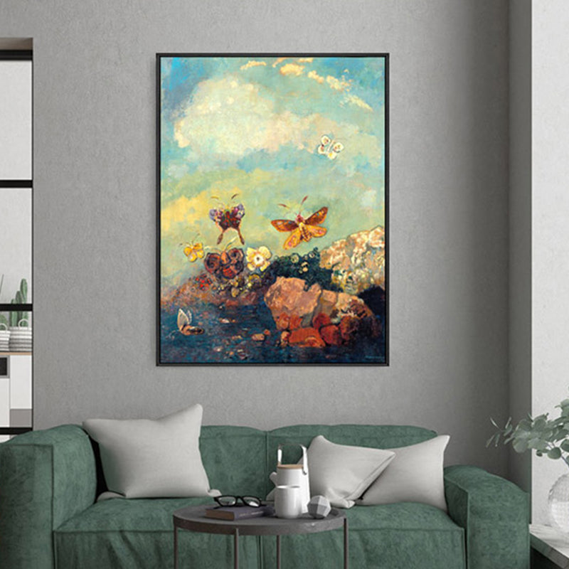 Brown Flying Butterflies Wall Art Animal Impressionism Textured Canvas Print for Lobby - Clearhalo - 'Arts' - 'Canvas Art' - 1861103
