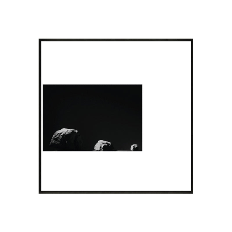 Minimalism Photograph Rocks Wall Art Decor Sitting Room Canvas Print in Dark Color - Clearhalo - 'Arts' - 'Canvas Art' - 1861177