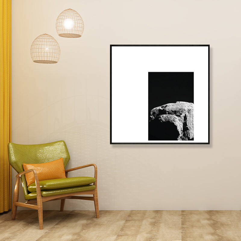 Minimalism Photograph Rocks Wall Art Decor Sitting Room Canvas Print in Dark Color - Clearhalo - 'Arts' - 'Canvas Art' - 1861182