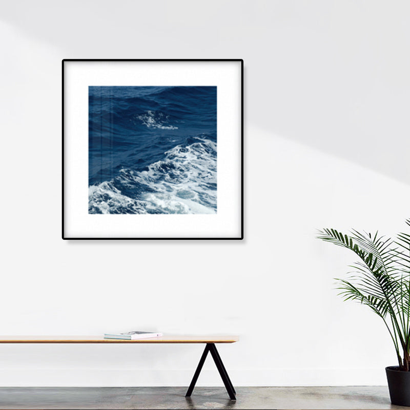 Seascape Ocean Water Wall Art Tropics Textured Canvas in Blue for House Interior Clearhalo 'Art Gallery' 'Canvas Art' 'Coastal Art Gallery' 'Tropical' Arts' 1861219