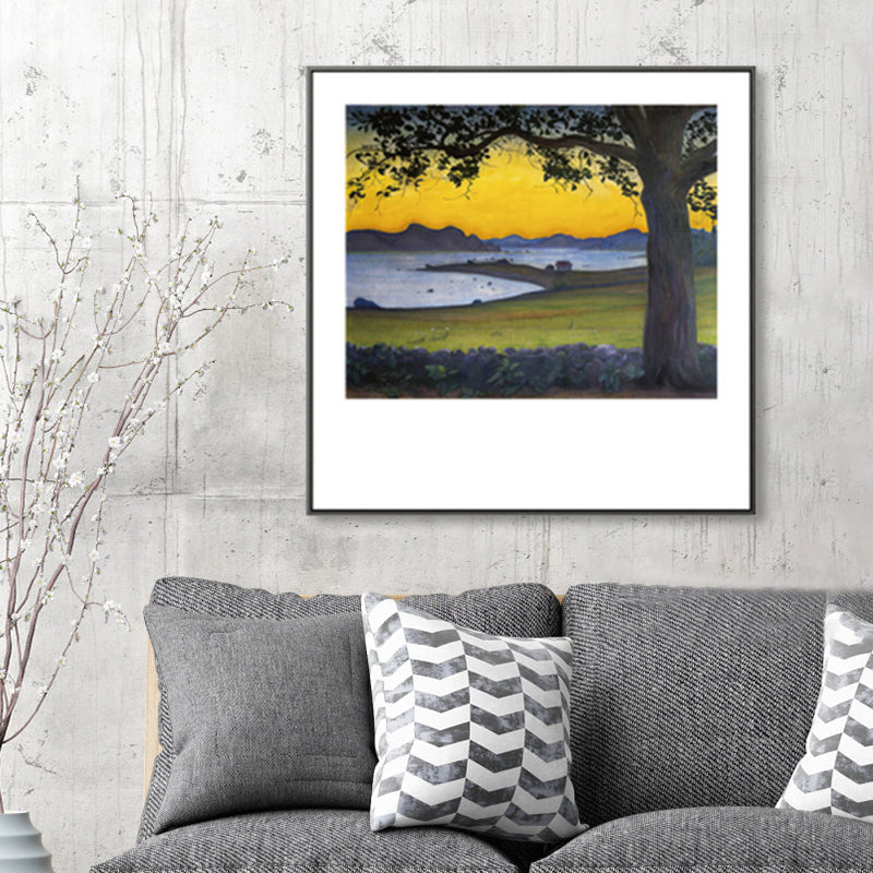 Stunning Flatland View Canvas House Interior Scenery Wall Art Print in Soft Color Clearhalo 'Art Gallery' 'Canvas Art' 'Country Art Gallery' 'French Country' 'Rustic' Arts' 1861243