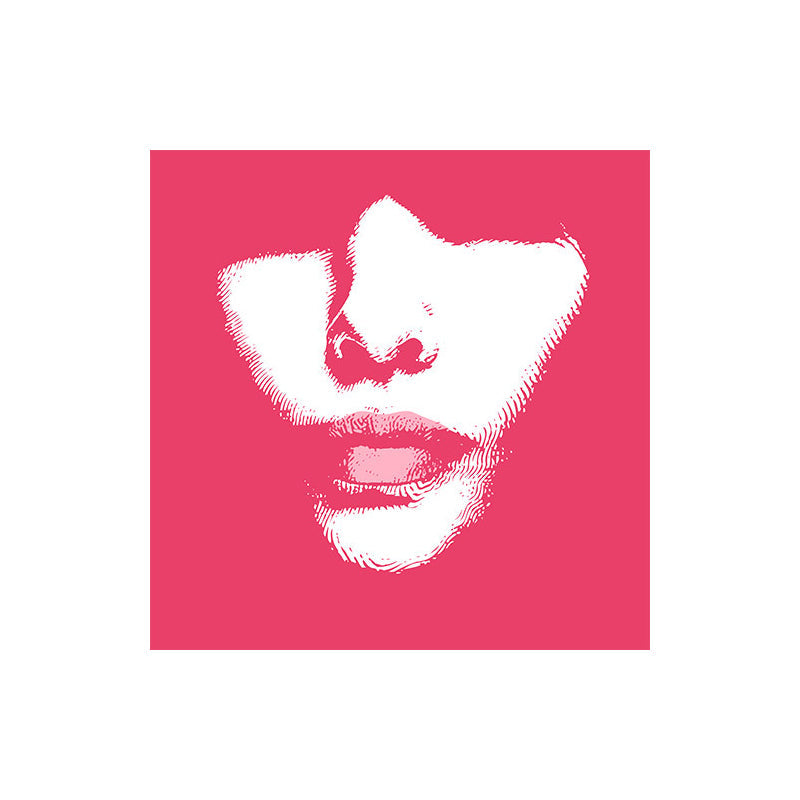 Fashion Girl's Lip Wrapped Canvas Textured Pop Art Style Bedroom Painting in Light Color
