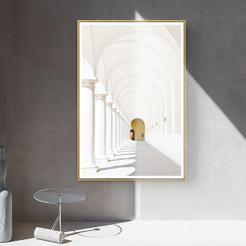 Architecture Hallway Wall Art Decor Modern Textured Canvas Print in Pastel Color Clearhalo 'Art Gallery' 'Canvas Art' 'Contemporary Art Gallery' 'Modern' Arts' 1861444