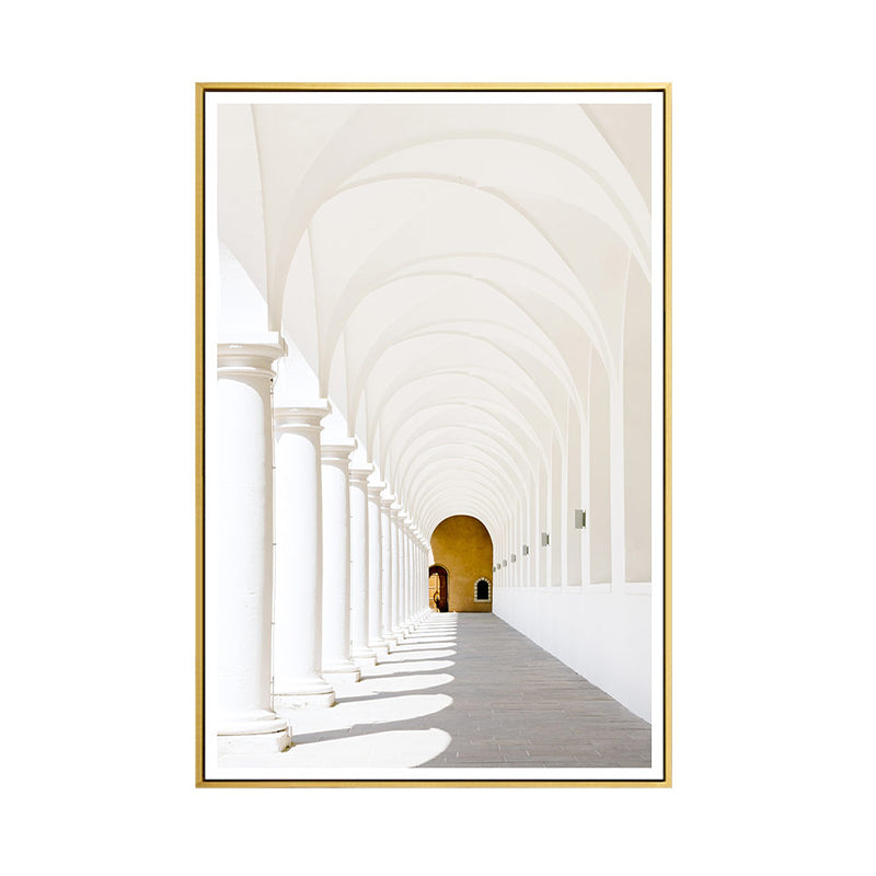 Architecture Hallway Wall Art Decor Modern Textured Canvas Print in Pastel Color Clearhalo 'Art Gallery' 'Canvas Art' 'Contemporary Art Gallery' 'Modern' Arts' 1861446