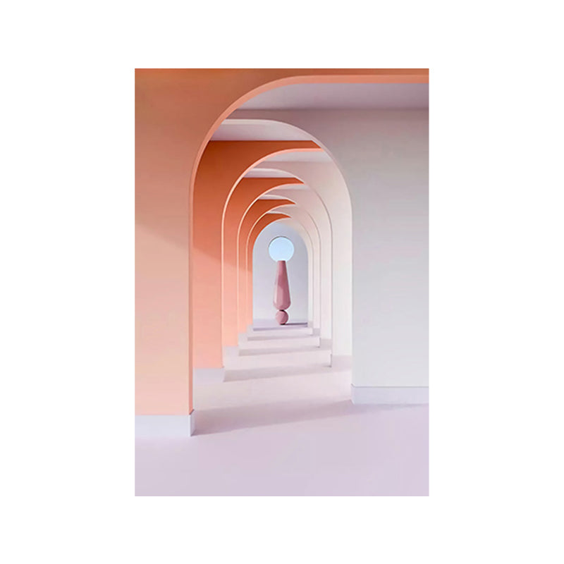 Architecture Hallway Wall Art Decor Modern Textured Canvas Print in Pastel Color Clearhalo 'Art Gallery' 'Canvas Art' 'Contemporary Art Gallery' 'Modern' Arts' 1861453