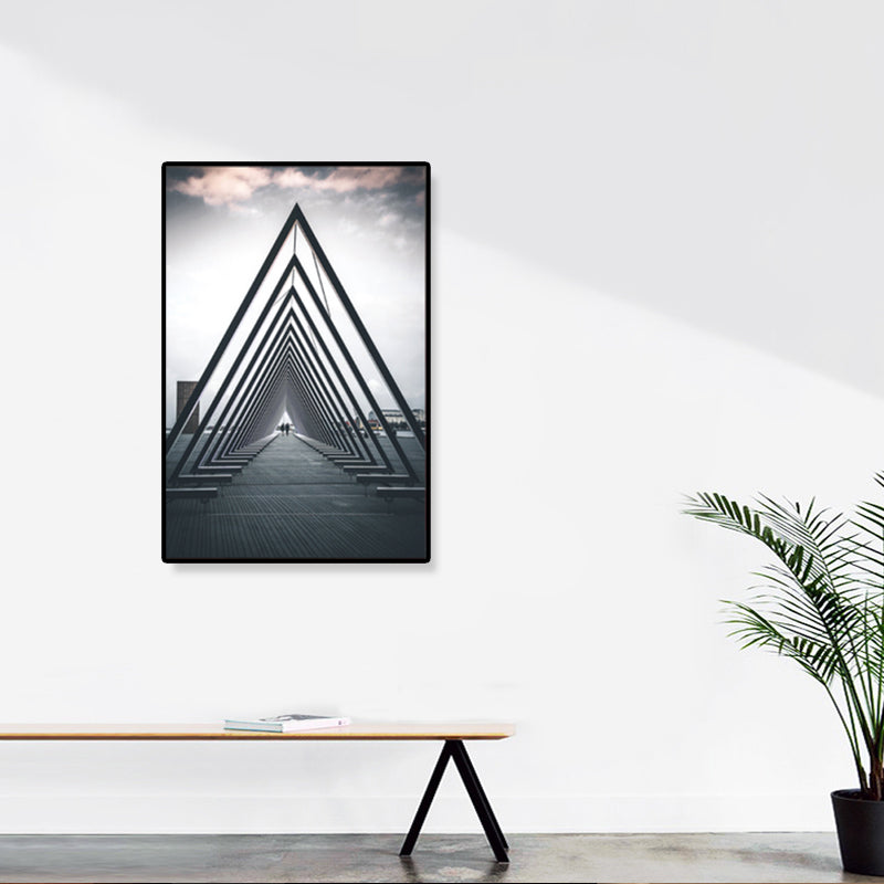 Architecture Hallway Wall Art Decor Modern Textured Canvas Print in Pastel Color Clearhalo 'Art Gallery' 'Canvas Art' 'Contemporary Art Gallery' 'Modern' Arts' 1861463