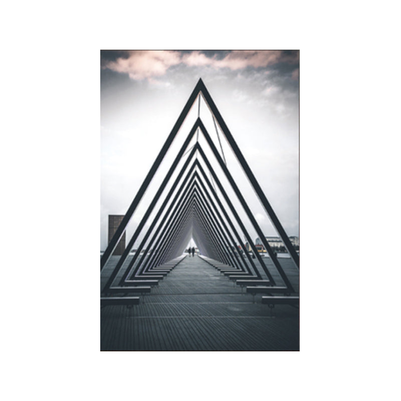 Architecture Hallway Wall Art Decor Modern Textured Canvas Print in Pastel Color Clearhalo 'Art Gallery' 'Canvas Art' 'Contemporary Art Gallery' 'Modern' Arts' 1861465
