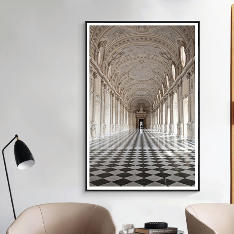 Architecture Hallway Wall Art Decor Modern Textured Canvas Print in Pastel Color Light Brown Clearhalo 'Art Gallery' 'Canvas Art' 'Contemporary Art Gallery' 'Modern' Arts' 1861466