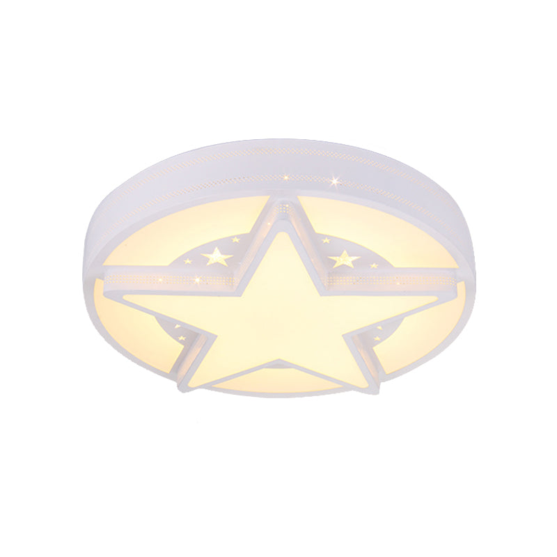 Child Bedroom Round Ceiling Light with Star Acrylic American Style Flush Mount Light Clearhalo 'Ceiling Lights' 'Close To Ceiling Lights' 'Close to ceiling' 'Flush mount' Lighting' 186168