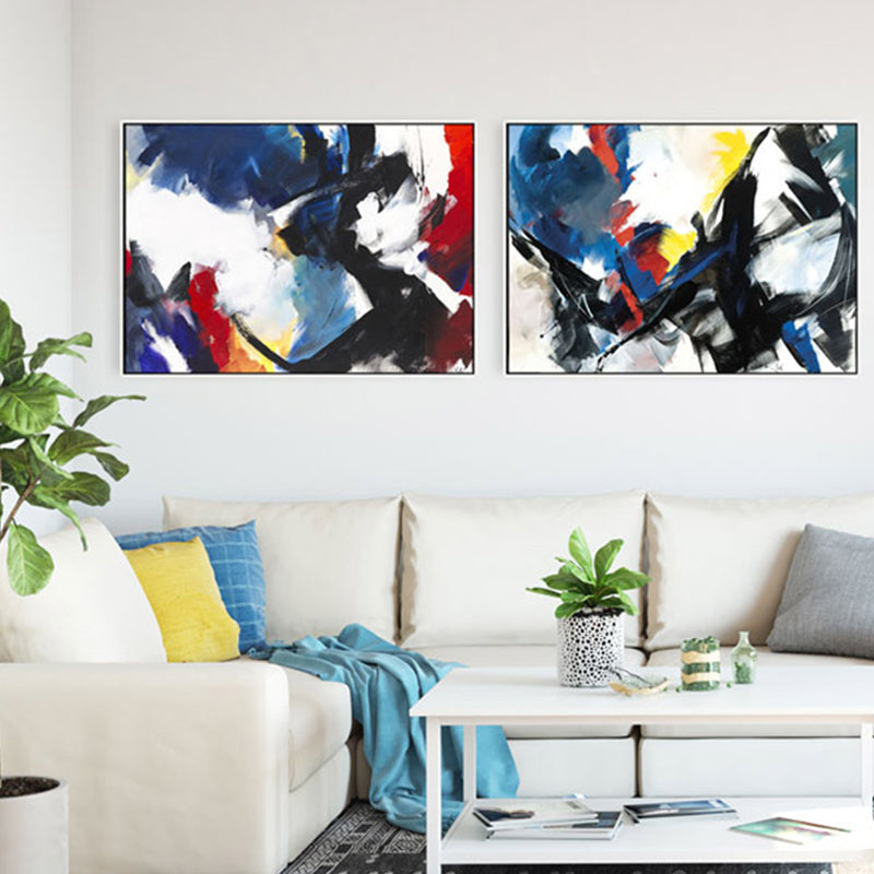 Brush Stroke Pattern Canvas Print Contemporary Art Abstract Wall Decor in Pastel Color - Clearhalo - 'Arts' - 'Canvas Art' - 1861696