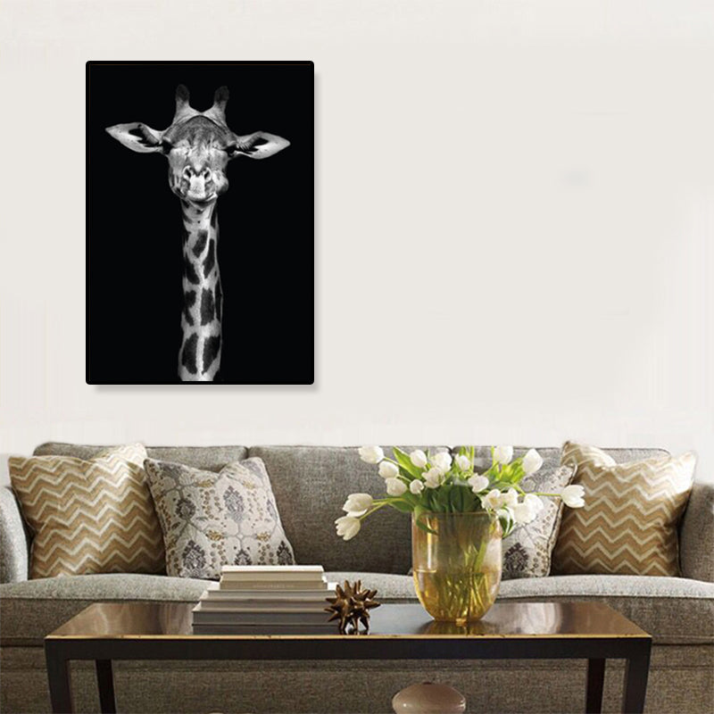 Photographs Modern Style Canvas Art with Wild Animal Pattern in Dark Color for Home Black Clearhalo 'Art Gallery' 'Canvas Art' 'Contemporary Art Gallery' 'Modern' Arts' 1861750