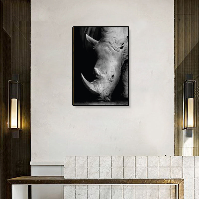 Photographs Modern Style Canvas Art with Wild Animal Pattern in Dark Color for Home Grey Clearhalo 'Art Gallery' 'Canvas Art' 'Contemporary Art Gallery' 'Modern' Arts' 1861757