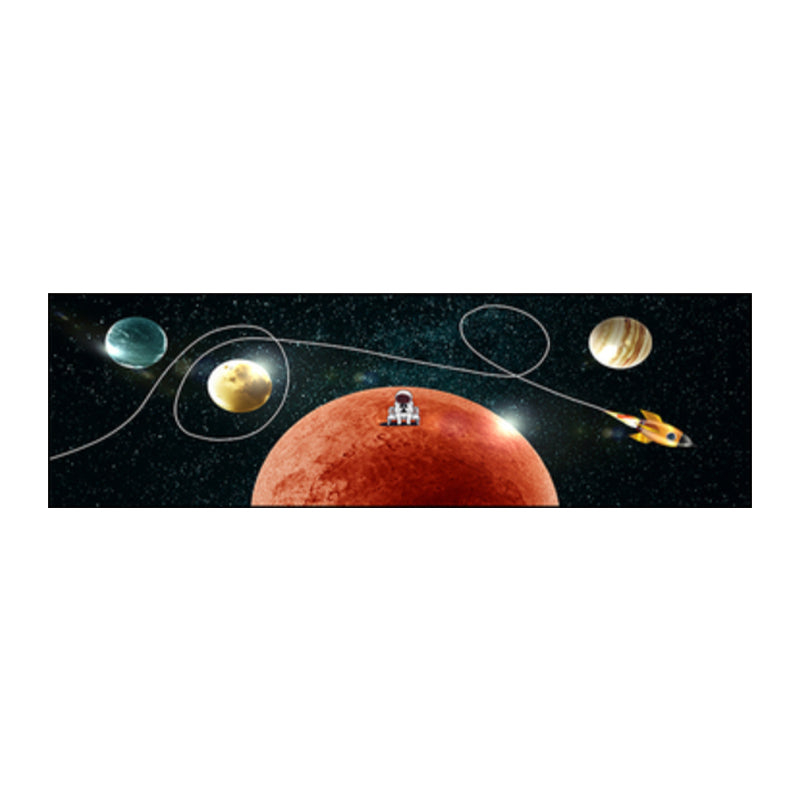 Pastel Color Planets Scene Painting Universe Children's Art Textured Canvas for Sitting Room Clearhalo 'Art Gallery' 'Canvas Art' 'Kids' Arts' 1861898