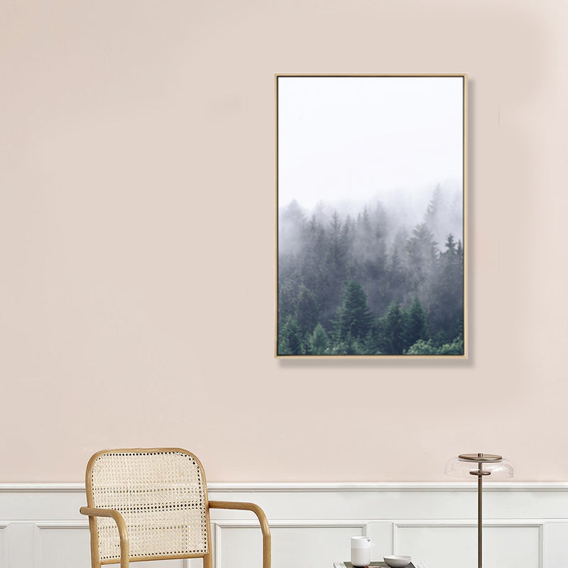 Mysterious Forest Canvas Wall Art for Sitting Room Photograph Scenery Wall Decor Grey Clearhalo 'Art Gallery' 'Canvas Art' 'Coastal Art Gallery' 'Tropical' Arts' 1862830
