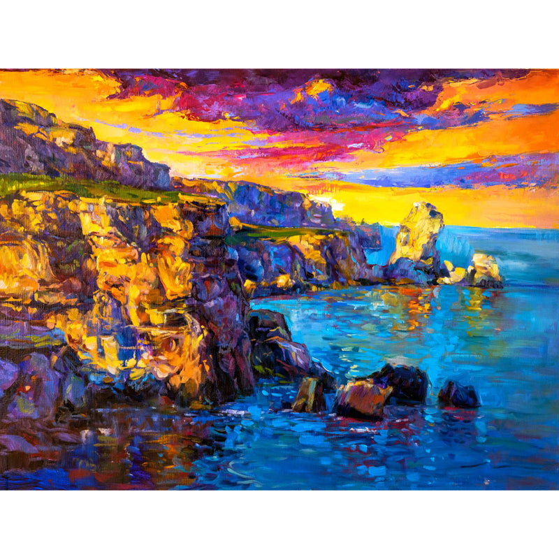 Seaside Sunset View Mural Decal Pastel Color Classic Wall Covering for Living Room Clearhalo 'Wall Decor' 'Wall Mural' 1863029