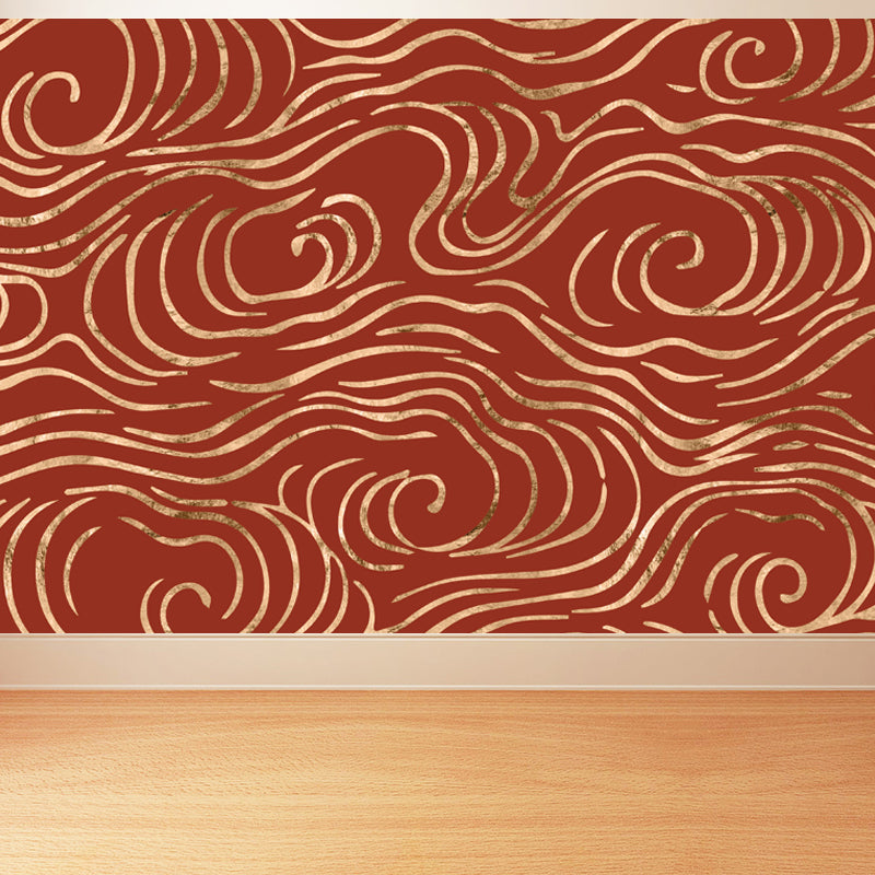 Full Size Illustration Modern Mural with Moire Pattern in Soft Color, Customised Clearhalo 'Wall Decor' 'Wall Mural' 1863168