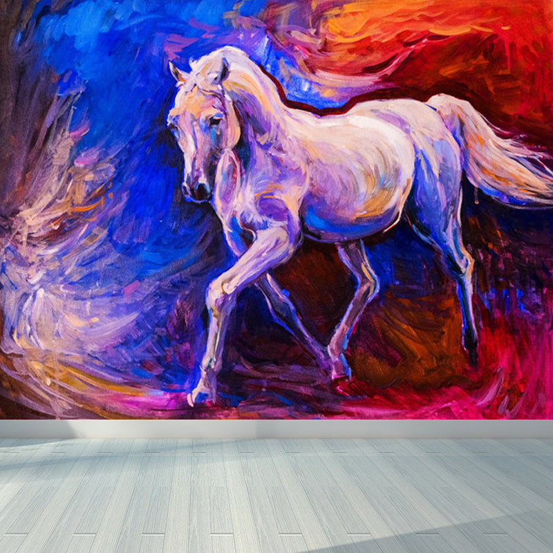 Classic Natural Landscape Scene Mural Wallpaper Pastel Color Fine Arts Wall Covering White Clearhalo 'Wall Decor' 'Wall Mural' 1863801