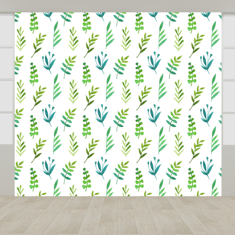 Stain-Proof Leaves Print Mural Tropical Non-Woven Wall Art, Custom Size Available White Clearhalo 'Wall Decor' 'Wall Mural' 1864316