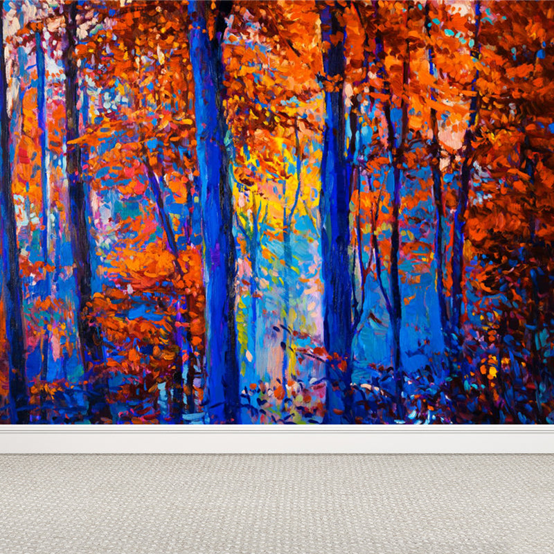 Magical Paint from Life Mural Wallpaper Pastel Color Classic Wall Covering for Bedroom Orange Clearhalo 'Wall Decor' 'Wall Mural' 1864346