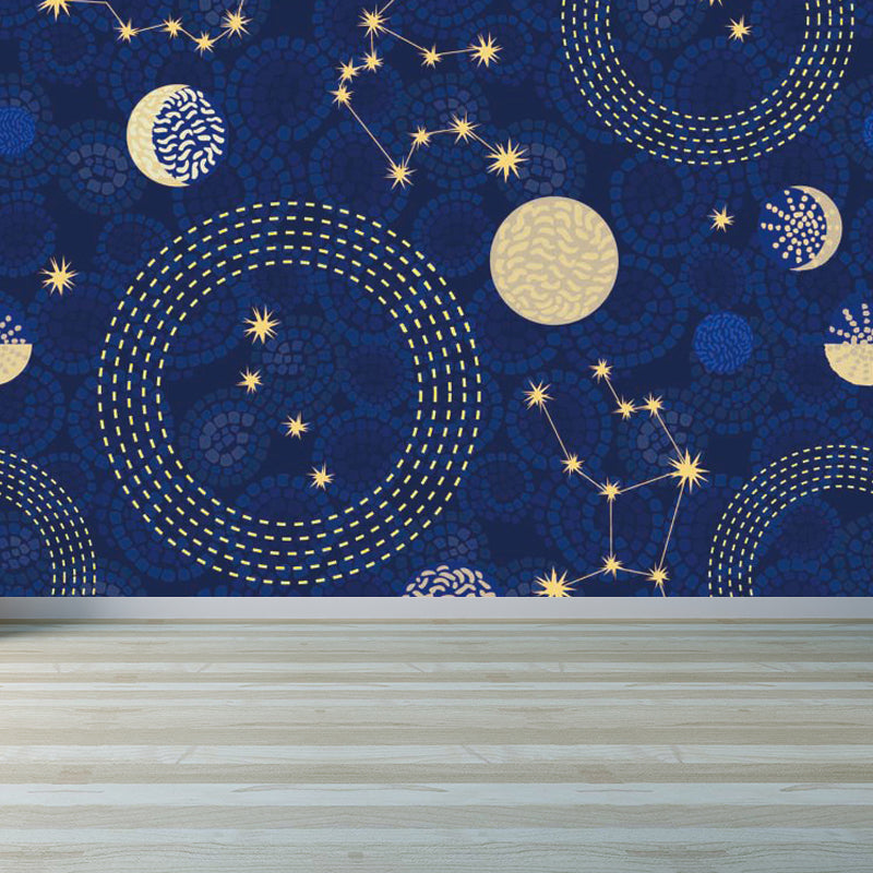 Pastel Color Modern Mural Wallpaper Universe Scenery Wall Covering for Guest Room Clearhalo 'Wall Decor' 'Wall Mural' 1864642