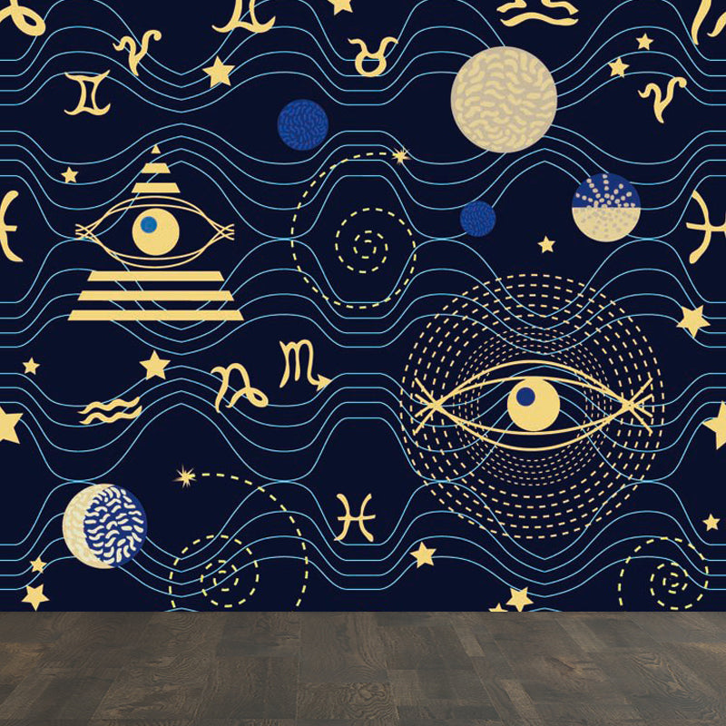 Pastel Color Modern Mural Wallpaper Universe Scenery Wall Covering for Guest Room Clearhalo 'Wall Decor' 'Wall Mural' 1864657