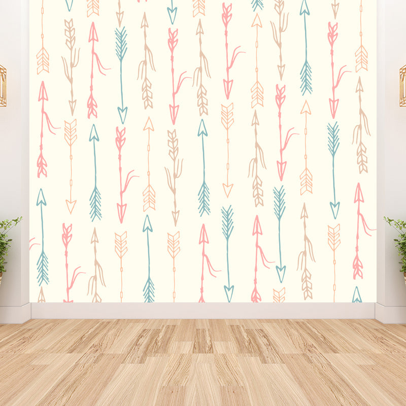 Kids Camping Patterned Mural Decal Soft Color Waterproofing Wall Art for Bedroom Clearhalo 'Wall Decor' 'Wall Mural' 1864903