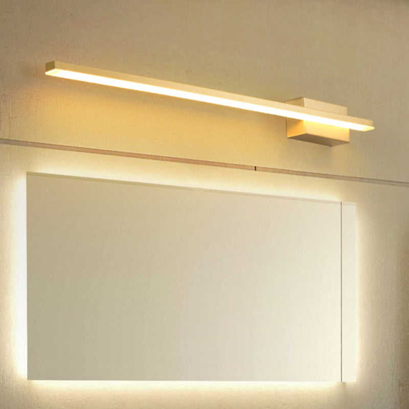 Gold Elongated Wall Mounted Lighting Contemporary LED Metal Vanity Wall Light Fixture Gold Clearhalo 'Cast Iron' 'Glass' 'Industrial' 'Modern wall lights' 'Modern' 'Tiffany' 'Traditional wall lights' 'Vanity Lights' 'Wall Lights' Lighting' 1865302