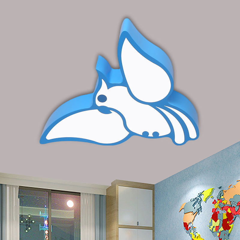 Acrylic Flying Parrot Flush Light Children Style Red/Pink/Blue LED Flush Mount Ceiling Fixture Clearhalo 'Ceiling Lights' 'Close To Ceiling Lights' 'Close to ceiling' 'Flush mount' Lighting' 1865319