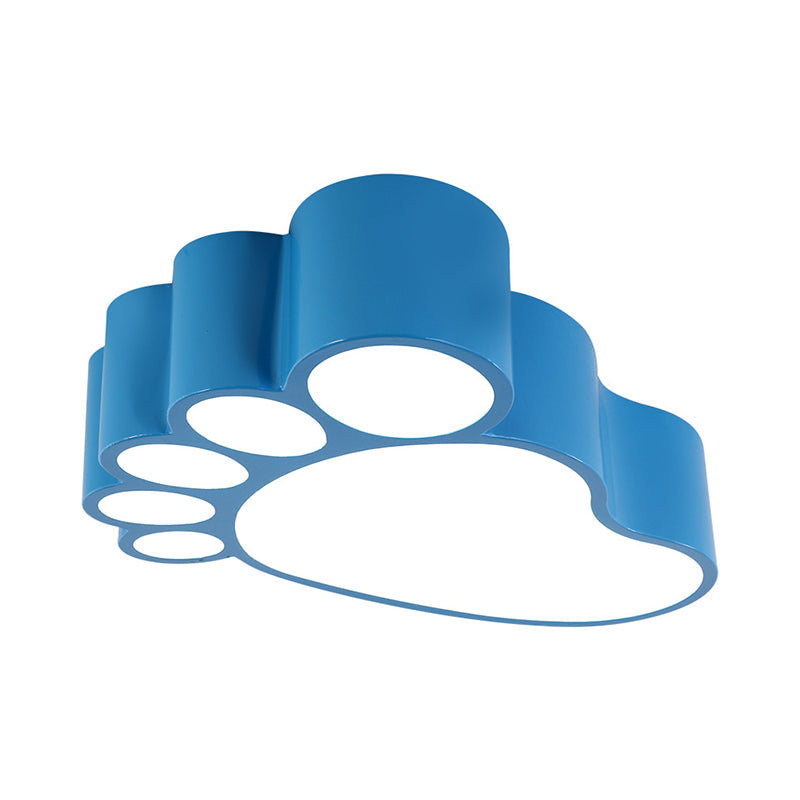 Acrylic Footstep-Like LED Flush Mount Lamp Kids Red/Yellow/Blue Flush Ceiling Light Fixture for Kindergarten Clearhalo 'Ceiling Lights' 'Close To Ceiling Lights' 'Close to ceiling' 'Flush mount' Lighting' 1865340