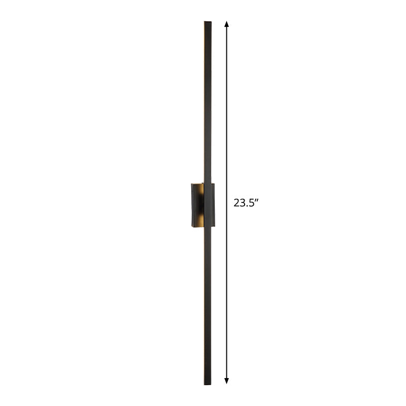 Minimalism Elongated Wall Lamp Fixture Metal Drawing Room LED Wall Sconce Light in Black Clearhalo 'Cast Iron' 'Glass' 'Industrial' 'Modern wall lights' 'Modern' 'Tiffany' 'Traditional wall lights' 'Wall Lamps & Sconces' 'Wall Lights' Lighting' 1865407