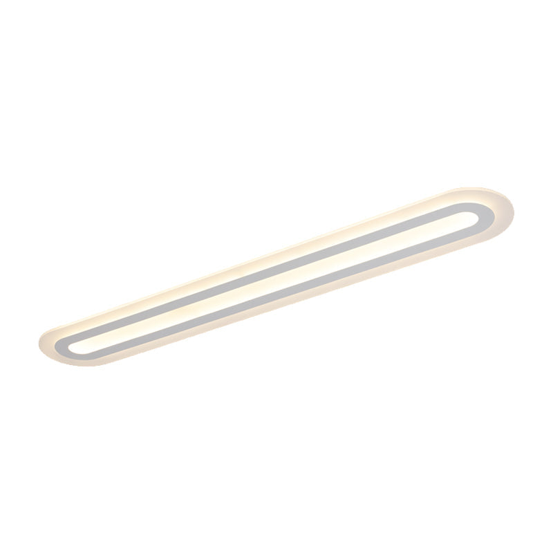 Acrylic Oval LED Flush Mount Light Simplicity White Ceiling Lighting in Warm/White Light for Corridor Clearhalo 'Ceiling Lights' 'Close To Ceiling Lights' 'Close to ceiling' 'Flush mount' Lighting' 1865519