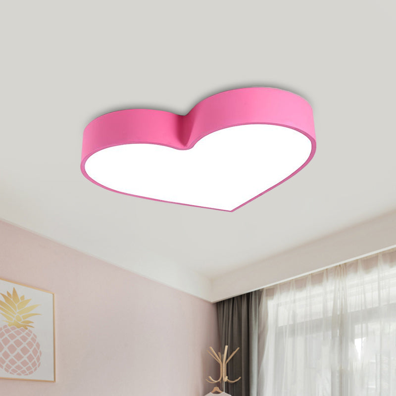 Loving Heart Acrylic LED Flushmount Lighting Children Red/Pink/Yellow Close to Ceiling Lighting Fixture Clearhalo 'Ceiling Lights' 'Close To Ceiling Lights' 'Close to ceiling' 'Flush mount' Lighting' 1865550