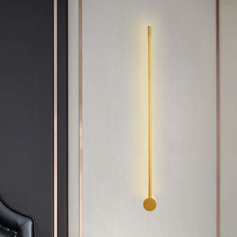 Strip Living Room Wall Sconce Light Metal LED Contemporary Wall Mounted Lamp in Black/Gold Gold Clearhalo 'Cast Iron' 'Glass' 'Industrial' 'Modern wall lights' 'Modern' 'Tiffany' 'Traditional wall lights' 'Wall Lamps & Sconces' 'Wall Lights' Lighting' 1865597
