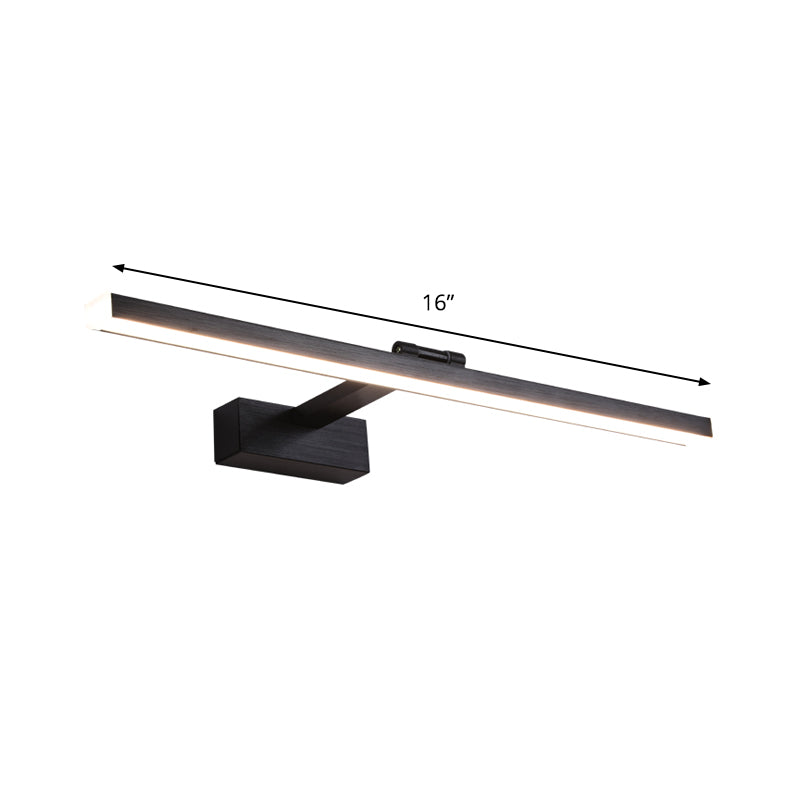 Black Slender Vanity Lighting Ideas Modern Style LED Metallic Wall Mount Light in Warm/White Light Clearhalo 'Cast Iron' 'Glass' 'Industrial' 'Modern wall lights' 'Modern' 'Tiffany' 'Traditional wall lights' 'Vanity Lights' 'Wall Lights' Lighting' 1865923